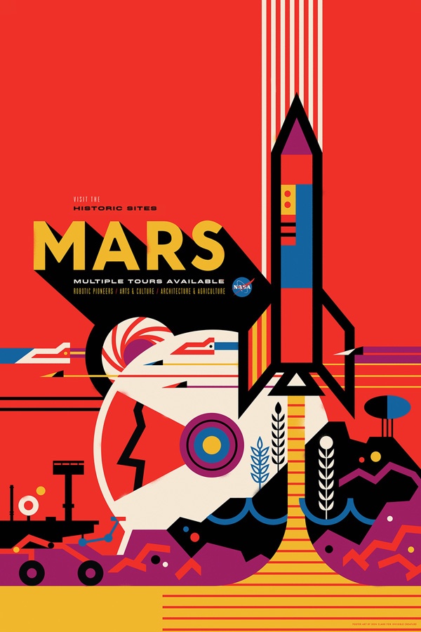 复古风袭卷外太空nasa2016太空旅游海报