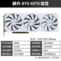 耕升（GAINWARD）GeForce RTX4070 12GB DLSS 3电竞游戏台式机电脑显卡 RTX4070 踏雪