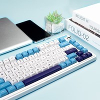 珂芝（KZZI）K75Lite版机械键盘三模无线蓝牙电竞游戏笔记本平板键盘 碧蓝海 彩虹轴（电竞游戏推荐）