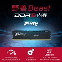 金士顿（Kingston） DDR5台式机内存条 第五代内存 FURY Beast野兽系列 骇客神条 4800 32G