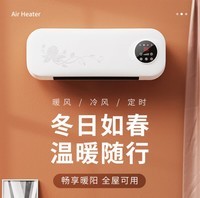 元知小型空调冷暖两用挂壁移动小家用暖风机浴室壁挂式取暖I器省电暖器热风机 白色 欧规