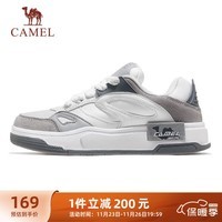 骆驼（CAMEL）低帮休闲鞋情侣款潮拼接撞色运动鞋子 K14B39L7042 白/灰 43