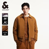 杰克·琼斯（JACK&JONES）男装衣服秋冬新款宽松灯芯绒夹克保暖外套短款羽绒服男可拆卸毛领 F09 橡胶棕 170/92A/S