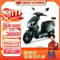 五星钻豹电动车72V35AH电动摩托车2000W大功率高速外卖车成人代步电瓶车X3 星炫洞灰(绿)