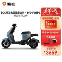 雅迪电动车新款DE2新国标电动自行车长续航电瓶车 DE2炫彩版/48V24AH锂电池