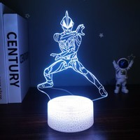 奥特曼小夜灯卧室睡眠灯插电卡通男孩儿童台灯床头房间伴睡灯控制 捷德-奥特曼 USB单色暖光 无开关