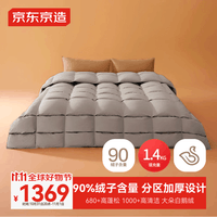 京东京造Duvet D\'oie杜唯朵90%白鹅绒分区锁温复合羽绒被1400g- 2*2.3M