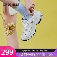 斯凯奇（Skechers）女鞋秋冬小白熊休闲鞋子厚底增高百搭运动软底老爹鞋99999863 白色/海军蓝色/WNV 37