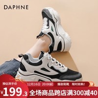 达芙妮（DAPHNE）达芙妮厚底老爹鞋女网面透气休闲运动鞋女2023新款ins百搭增高ZJ 米黑色 38