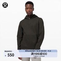 lululemon丨Welterweight 男士拉链连帽衫 LM3CI4S 杂色深橄榄绿/黑 M