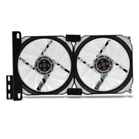 宝璋 显卡散热器风扇 通用型显卡伴侣 主板 辅助散热风扇 侧吹式12CM机箱LED灯炫彩风扇 静音 双风扇【白光版】