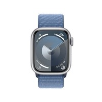 Apple/苹果 Watch Series 9 智能手表GPS款41毫米银色铝金属表壳 凛蓝色回环式运动表带 MR923CH/A