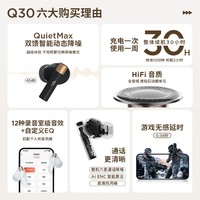 万魔（1MORE）Q30 真无线蓝牙耳机 42db主动降噪 30H长续航 蓝牙5.3游戏运动音乐耳机 黑 周杰伦代言