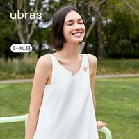 ubras【特卖】迪士尼联名云棉背心裙家居服女透气睡衣女睡裙女 纯白色 S