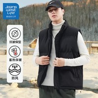 JEANSWEST LIFE真维斯马甲男款冬季加厚保暖外套背心潮牌 黑色 3XL