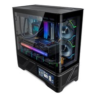 瓦尔基里（VALKYRIE）VK03-M BLACK 黑色 ATX 游戏电脑台式机箱 支持360水冷 6.2吋触摸屏 曲面玻璃270°海景房