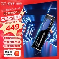 腾隐（TENGYIN）精选长江存储晶圆台式机笔记本SSD固态硬盘PCIe4.0 NVMe TQP4000 1TB 7300MB/S