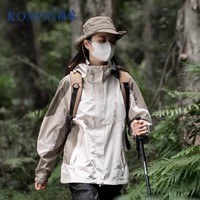 罗蒙（ROMON）三合一冲锋衣男夹克连帽外套女情侣装户外登山服1818 卡其M