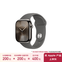 Apple/苹果 Watch Series 10 智能手表GPS+蜂窝款42毫米原色钛金属表壳岩灰色运动型表带M/L MWXV3CH/B