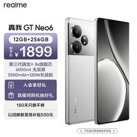 realme真我GT Neo6 第三代骁龙8s旗舰芯 6000nit无双屏 120W光速秒充 电竞5G游戏AI手机 12+256流银骑士