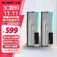 光威（Gloway）32GB(16GBx2)套装 DDR5 6800 台式机内存条 神武RGB系列 海力士A-die颗粒 CL32 适配黑神话悟空