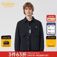 卡宾（CABBEEN）【尾货清仓】【工装风】重工刺绣夹克男2024春季新款黑色潮牌简约 煤黑色01 M /170/48