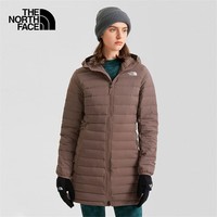 The North Face北面羽绒服女户外保暖600蓬中长款羽绒外套7QW8 棕色/EFU  S