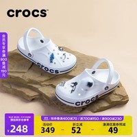 crocs卡骆驰洞洞鞋贝雅卡骆班轻便耐磨一脚蹬休闲鞋|205089 白/深蓝-126 37/38(230mm)