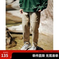 太平鸟男装 秋新款卡其色伞兵裤工装裤男美式直筒户外休闲裤 卡其色1（直筒） L