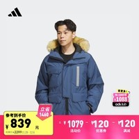 adidas 600蓬保暖连帽鸭绒羽绒服男装阿迪达斯官方轻运动 奇迹青灰 A/L