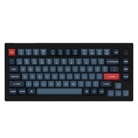 keychron渴创 V1Max 机械键盘 三模无线键盘 QMK/VIA开源改键 客制化键盘 支持Mac/Win系统 适配游戏办公 V1Max- RGB可插拔香蕉轴 - 旋钮版 黑色