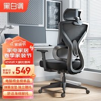 黑白调（Hbada）P5双背款 人体工学椅电脑椅子办公椅学习人工力学椅电竞椅高配