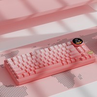 FEKER K75三模热插拔多功能旋钮显示屏83键机械键盘 K75阳光白-凯华香草冰淇淋轴