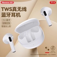 纽曼蓝牙耳机TWS无线V5.3蓝牙耳机半入耳2024新款女降噪长续航T11 浅绿卡|真无线|抖音同款