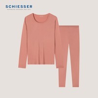 舒雅（Schiesser）女士3A抑菌美雅碧抗起球抗静电保暖秋衣秋裤套装19212W 深粉红 XL【65-70公斤】