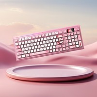 努比亚(nubia)红魔电竞机械键盘1S 有线/无线/蓝牙三模 100键游戏热插拔客制化 抹茶拿铁轴V2 GASKET结构 屏显