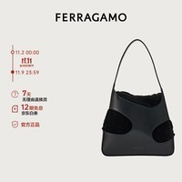 菲拉格慕（Ferragamo）女士黑色单肩包 0764689 礼物 送女友