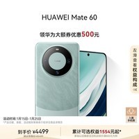 华为（HUAWEI）旗舰手机 Mate 60 12GB+256GB 雅川青超可靠玄武架构 鸿蒙智能手机