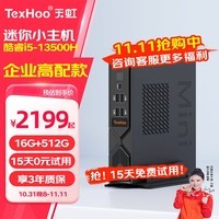 天虹TexHoo 酷睿12代i5迷你主机 企业商用办公2024款新品Mini口袋电脑带Wi-Fi台式机高性能游戏商务家用整机 十二、i5-13500H/16G/512G【高配】 单主机 | 双频WiF