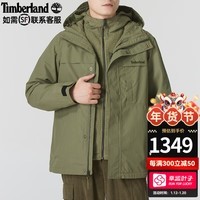 添柏岚（Timberland）冲锋衣男三合一秋冬户外徒步登山服硬壳保暖三防水夹克外套A696H A696H590/卡塞尔绿色 M