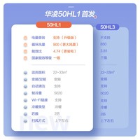 华凌挂式空调 超一级能效 变频冷暖节能省电挂机 升级大风口 卧室壁挂式空调 智能家电 以旧换新 大2匹 一级能效 KFR-50GW/N8HL1