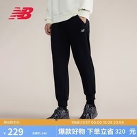 NEW BALANCE 裤子24年男款早秋舒适简约百搭束脚针织长裤AMP43382 BK L 