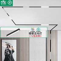 雷士照明（NVC） LED磁吸轨道灯嵌入式泛光灯家用客厅无主灯照明精品预埋式暗装灯 磁吸轨道泛光灯12W暖白