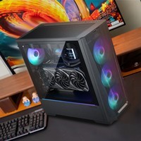 追风者(PHANTEKS)G360A黑 全金属散热玻璃侧透ATX台式办公商务水冷电脑机箱(嵌入式冷排架/支持前顶360水冷)