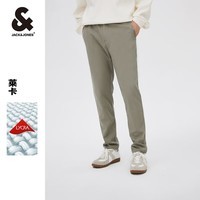 杰克·琼斯（JACK&JONES）舒适时尚立体字母刺绣休闲裤长裤裤子男装222414044 E62灰绿色 170/76A/SR