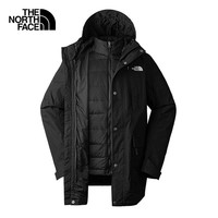 The North Face北面冲锋衣男户外保暖羽绒内胆三合一冲锋外套8DMJ 黑色/JK3 3XL