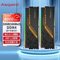 阿斯加特（Asgard）32GB(16Gx2)套装 DDR4 4000 台式机内存条 TUF联名款 RGB灯条