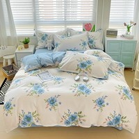 Y轻奢风冬季磨毛居家床单被套床品 花千朵 1.5米床四件套(被套150*200cm)