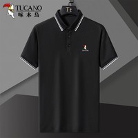 啄木鸟（TUCANO）短袖t恤男夏季翻领T恤衫短袖POLO商务休闲衣服青年男装 黑色 3XL