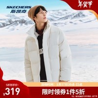 斯凯奇（Skechers）运动羽绒服2024年秋冬新款男女同款防风防泼水加厚保暖羽绒服外套 【三防面料】棉花糖白/0074 M